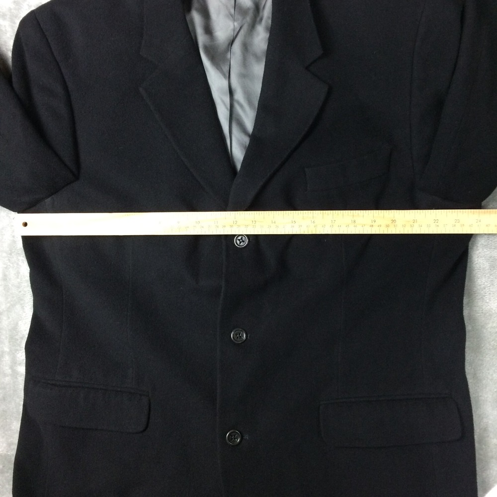 Sanford Bryant Mens Blazer Angora Wool Sport Coat Solid Black Three Button‎ 46R - Picture 5 of 15